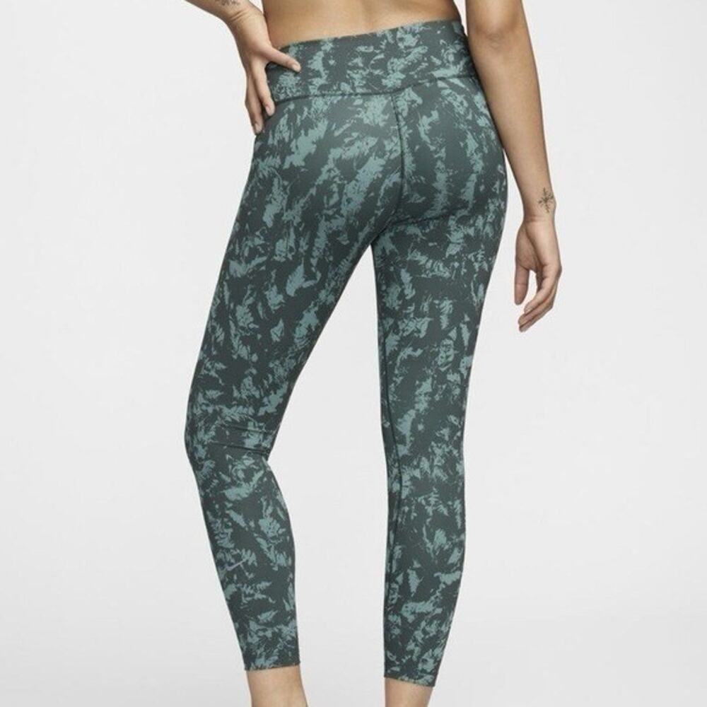 Nike Leggings Womens Vintage Green Speckled‎ High Waisted 7/8 Printed Small NWT - Picture 2 of 10